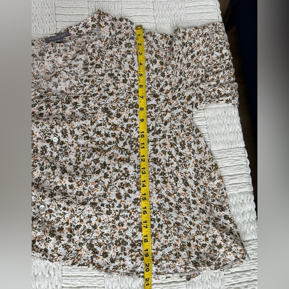 Peace & Pearls tiny floral popover tie neck boho poets blouse - Picture 9 of 11